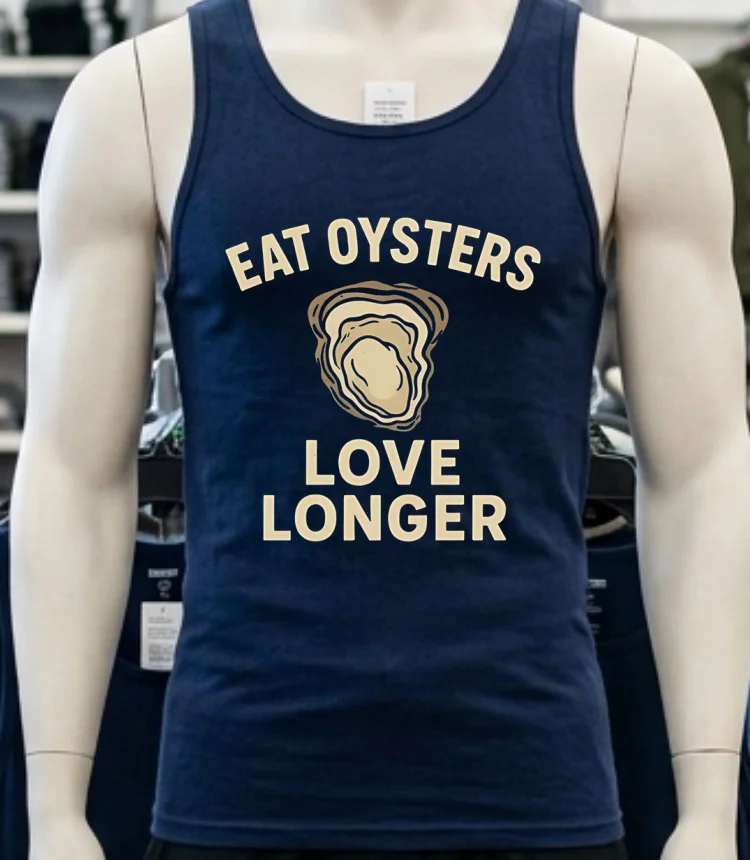 Eat Oysters Love Longer Shirt - navy-shirt Eat Oysters Love Longer Shirt Navy Shirt