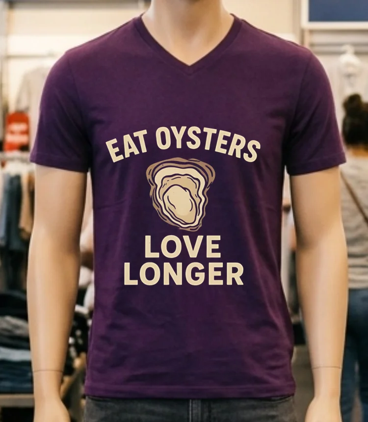 Eat Oysters Love Longer Shirt - purple-shirt Eat Oysters Love Longer Shirt Purple Shirt