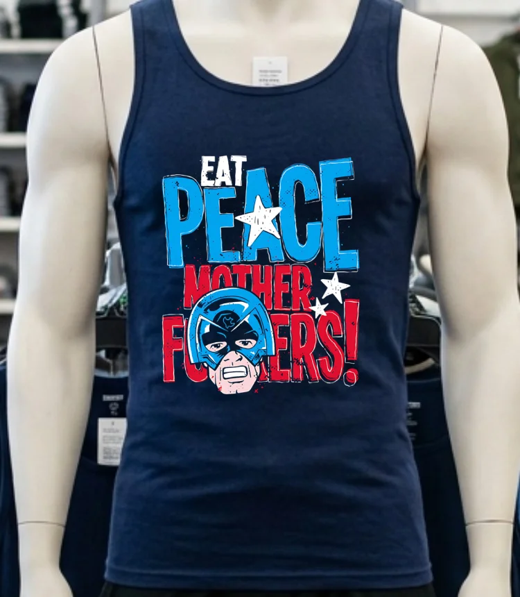 Eat Peace Mother Fuckers Peacemaker Shirt - navy-shirt Eat Peace Mother Fuckers Peacemaker Shirt Navy Shirt