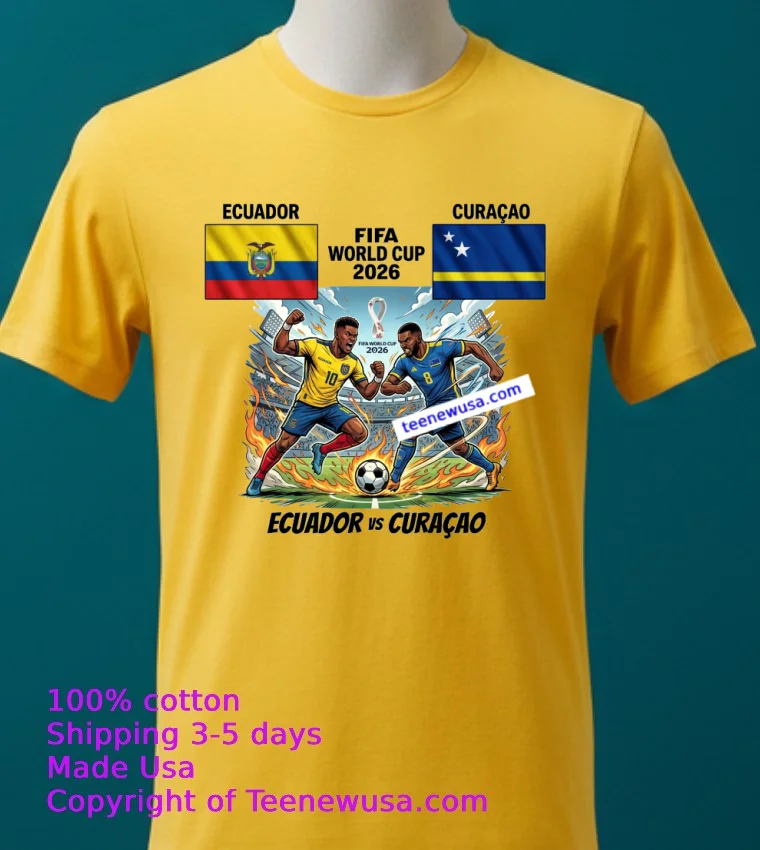 Ecuador Vs Curacao World Cup 2026 T Shirt Yellow T Shirt 2