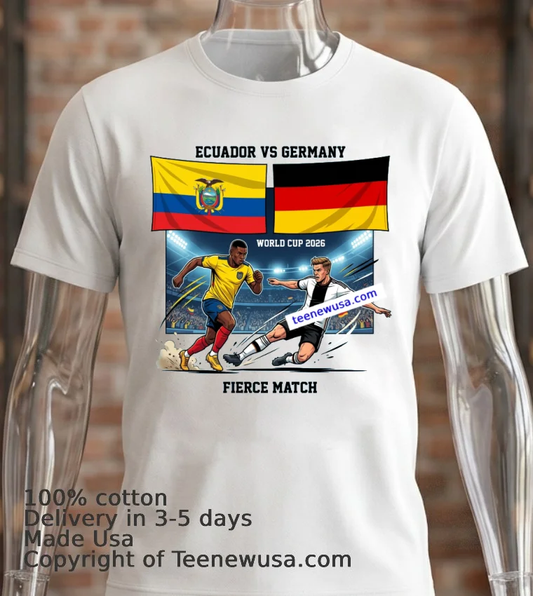 Ecuador Vs Germany World Cup 2026 T Shirt - white-t-shirt 2 Ecuador Vs Germany World Cup 2026 T Shirt White T Shirt 2