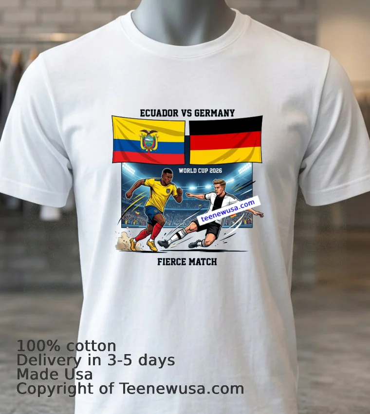 Ecuador Vs Germany World Cup 2026 T Shirt - white-t-shirt 3 Ecuador Vs Germany World Cup 2026 T Shirt White T Shirt 3