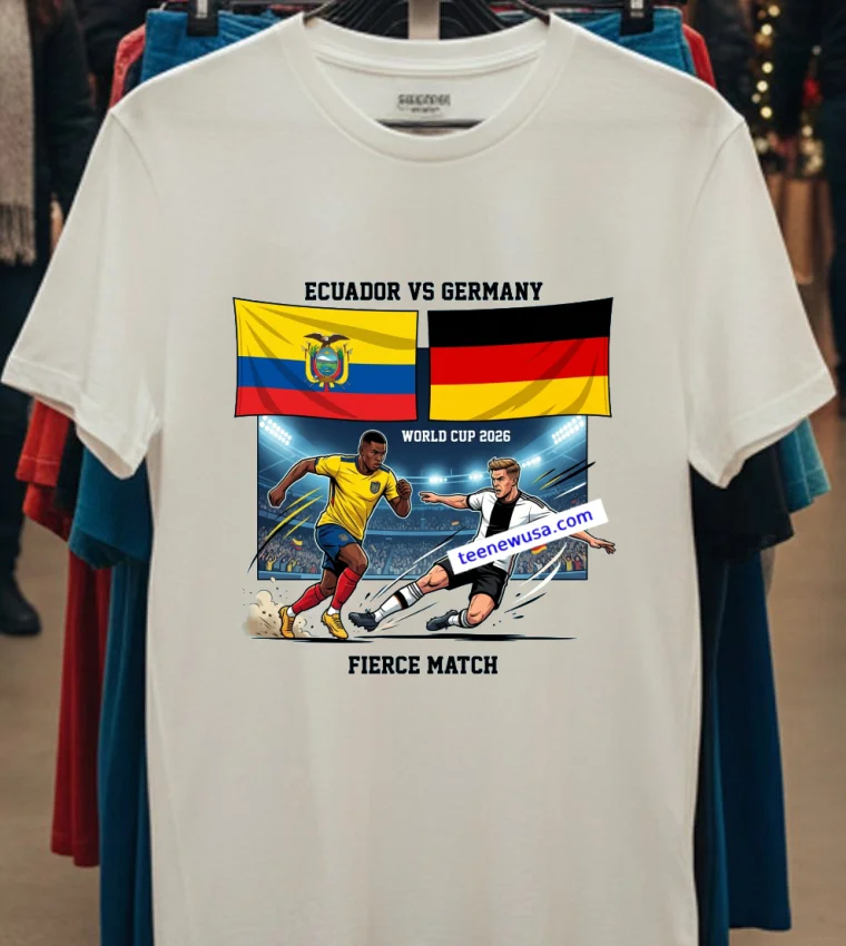 Ecuador Vs Germany World Cup 2026 T Shirt - white-t-shirt Ecuador Vs Germany World Cup 2026 T Shirt White T Shirt