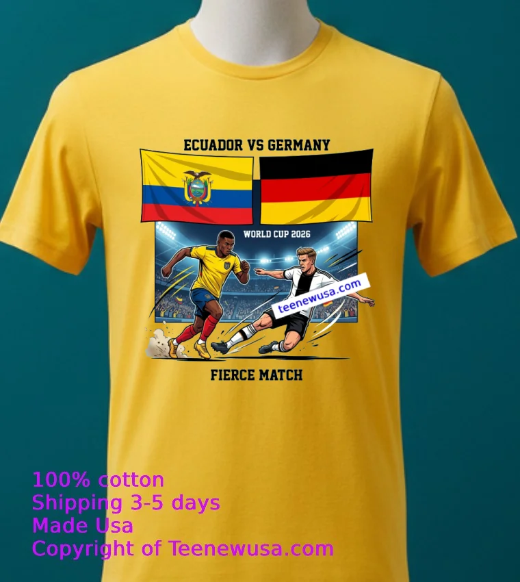 Ecuador Vs Germany World Cup 2026 T Shirt - yellow-t-shirt 2 Ecuador Vs Germany World Cup 2026 T Shirt Yellow T Shirt 2
