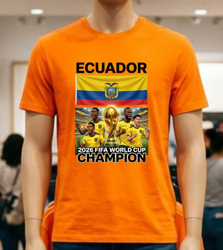 Ecuador World Cup 2026 T Shirt Orange Shirt