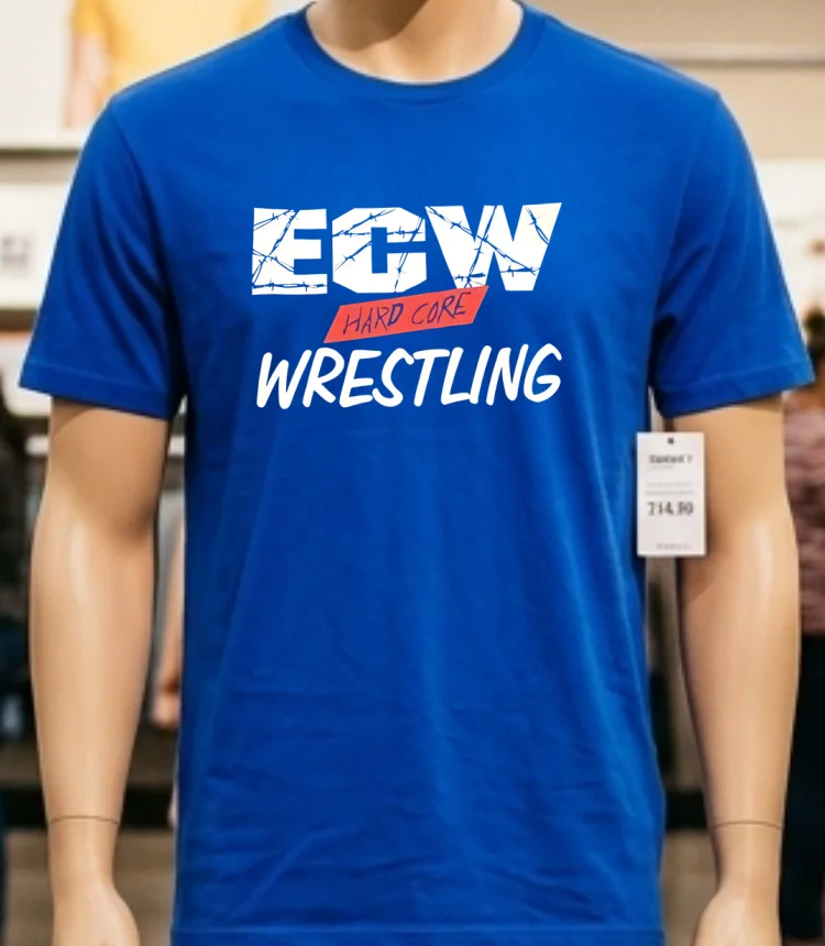 Ecw Hard Core Wrestling Shirt Blue Shirt 1