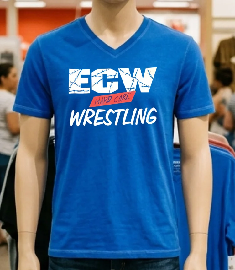 Ecw Hard Core Wrestling Shirt - blue-shirt Ecw Hard Core Wrestling Shirt Blue Shirt