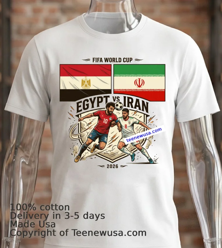 Egypt Vs Iran World Cup 2026 T Shirt - white-t-shirt 2 Egypt Vs Iran World Cup 2026 T Shirt White T Shirt 2