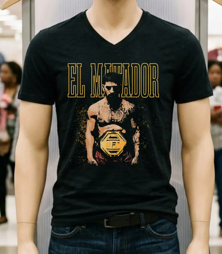 El Matador Ufc Fight Night Graphic Design Retro Shirt - balck-shirt El Matador Ufc Fight Night Graphic Design Retro Shirt Balck Shirt 1