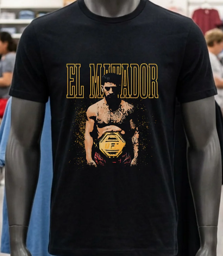 El Matador Ufc Fight Night Graphic Design Retro Shirt - balck-shirt El Matador Ufc Fight Night Graphic Design Retro Shirt Balck Shirt 2
