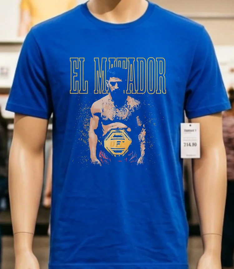 El Matador Ufc Fight Night Graphic Design Retro Shirt Blue Shirt 1