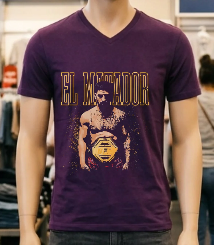El Matador Ufc Fight Night Graphic Design Retro Shirt - purple-shirt El Matador Ufc Fight Night Graphic Design Retro Shirt Purple Shirt
