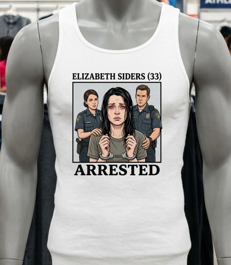 Elizabeth Siders (33) Is Being Charged T Shirt - white-t-shirt Elizabeth Siders 33 Is Being Charged T Shirt White T Shirt 1
