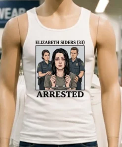 Elizabeth Siders 33 Is Being Charged T Shirt White T Shirt