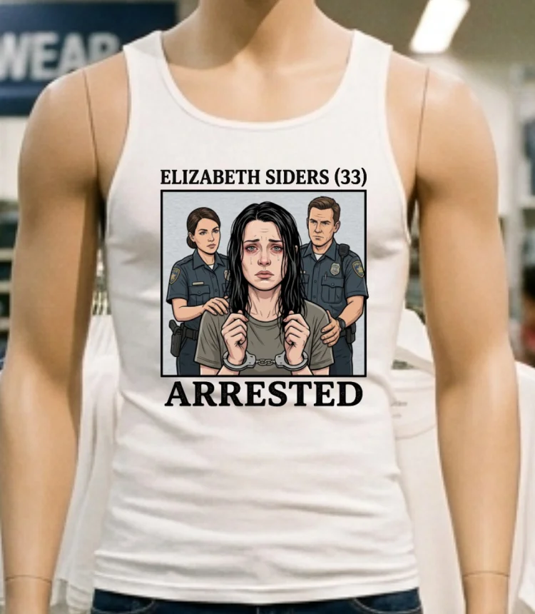 Elizabeth Siders (33) Is Being Charged T Shirt - white-t-shirt Elizabeth Siders 33 Is Being Charged T Shirt White T Shirt