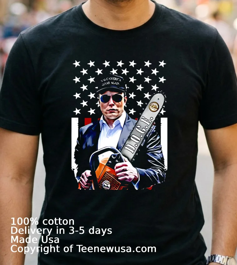 Elon Musk Chainsaw Doge Shirt - navy-shirt 2 Elon Musk Chainsaw Doge Shirt Navy Shirt 2