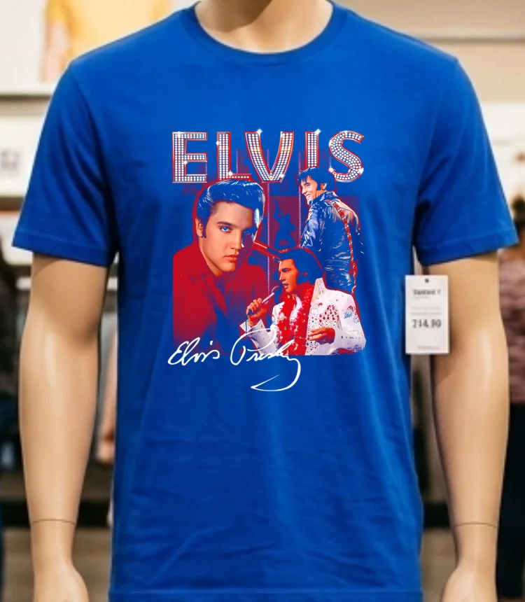 Elvis Presley Graphic Shirt - blue-shirt Elvis Presley Graphic Shirt Blue Shirt 1