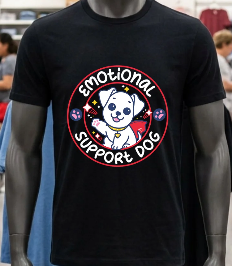 Emotional Support Dog Shirt - balck-shirt Emotional Support Dog Shirt Balck Shirt 1