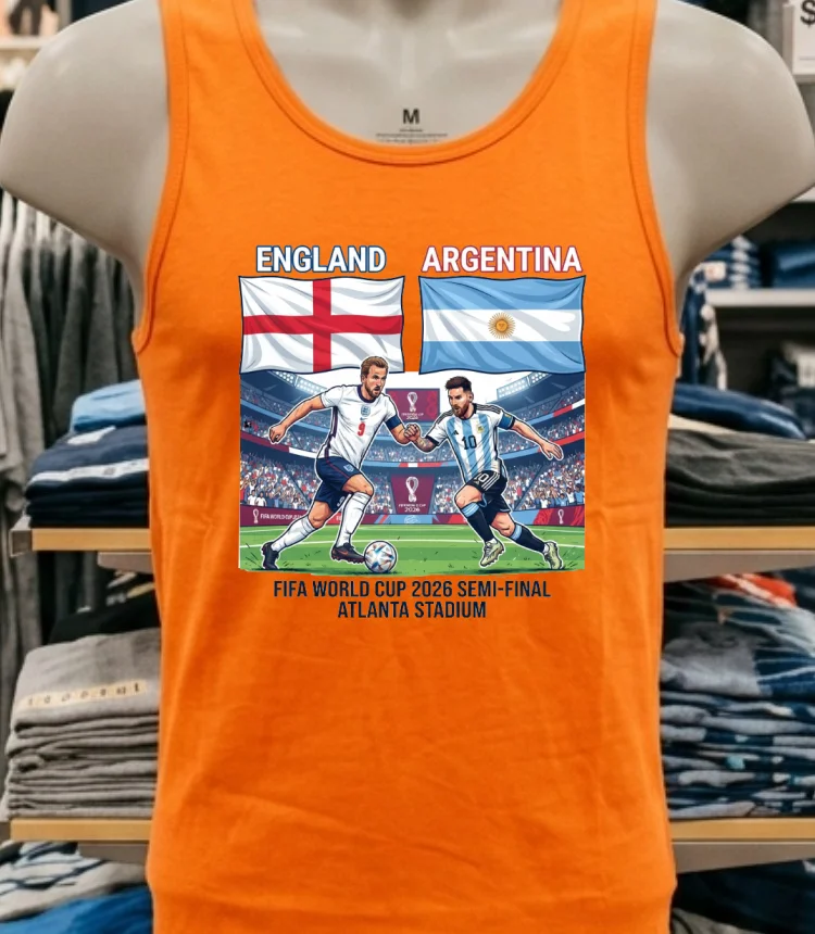 England Vs Argentina In The Fifa World Cup 2026 Semi Final At Atlanta Stadium T Shirt - orange-shirt England Vs Argentina In The Fifa World Cup 2026 Semi Final At Atlanta Stadium T Shirt Orange Shirt