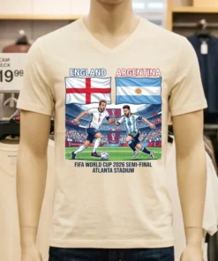 England Vs Argentina In The Fifa World Cup 2026 Semi Final At Atlanta Stadium T Shirt