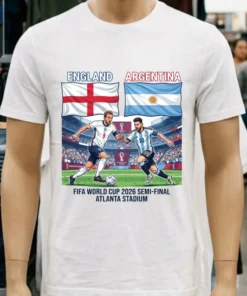 England Vs Argentina In The Fifa World Cup 2026 Semi Final At Atlanta Stadium T Shirt