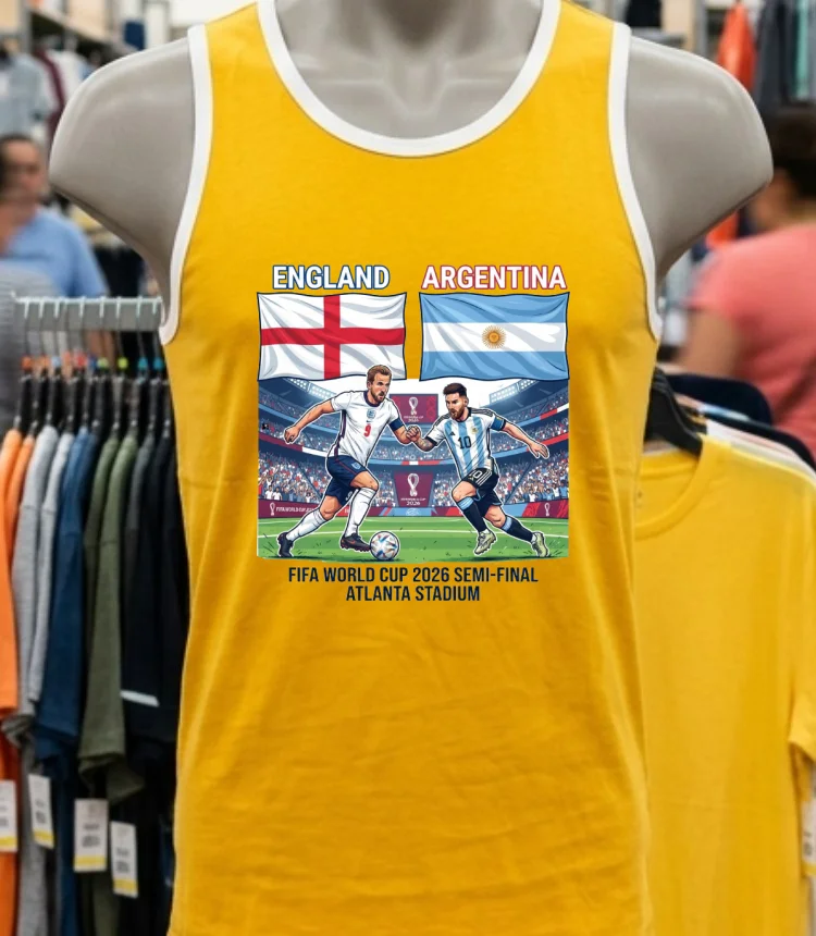 England Vs Argentina In The Fifa World Cup 2026 Semi Final At Atlanta Stadium T Shirt - yellow-t-shirt England Vs Argentina In The Fifa World Cup 2026 Semi Final At Atlanta Stadium T Shirt Yellow T Shirt