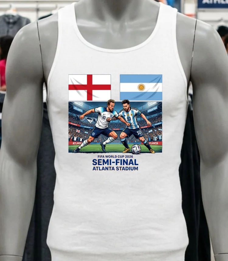 England Vs Argentina In The Fifa World Cup 2026 T Shirt - white-t-shirt England Vs Argentina In The Fifa World Cup 2026 T Shirt White T Shirt 2
