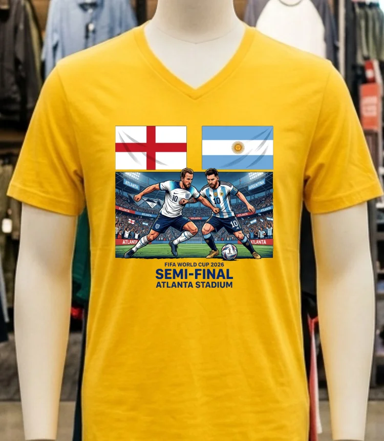 England Vs Argentina In The Fifa World Cup 2026 T Shirt - yellow-t-shirt England Vs Argentina In The Fifa World Cup 2026 T Shirt Yellow T Shirt 1