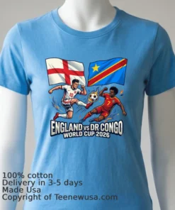 England Vs Democratic Republic Of Congo World Cup 2026 In Atlanta (Mercedes Benz Stadium) T Shirt
