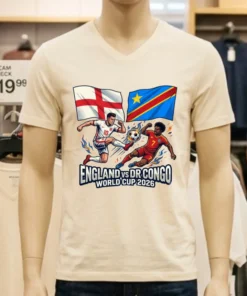 England Vs Democratic Republic Of Congo World Cup 2026 In Atlanta (Mercedes Benz Stadium) T Shirt