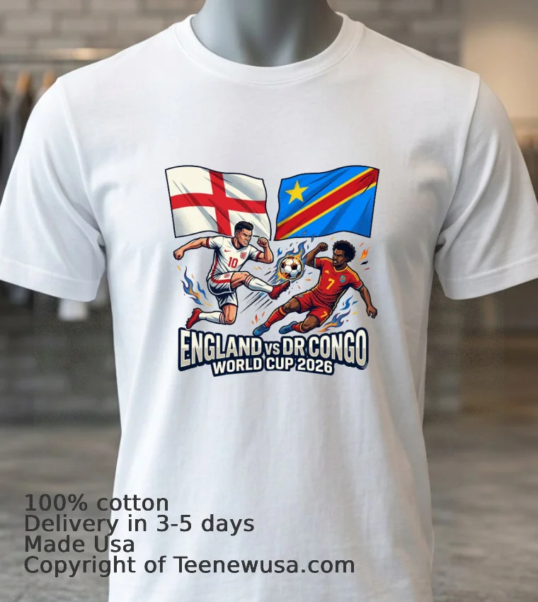 England Vs Democratic Republic Of Congo World Cup 2026 In Atlanta (Mercedes Benz Stadium) T Shirt - white-t-shirt 3 England Vs Democratic Republic Of Congo World Cup 2026 In Atlanta Mercedes Benz Stadium T Shirt White T Shirt 3