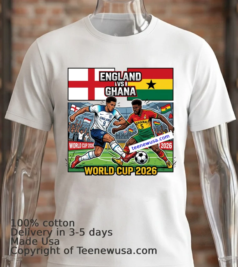 England Vs Ghana World Cup 2026 T Shirt - white-t-shirt 2 England Vs Ghana World Cup 2026 T Shirt White T Shirt 2