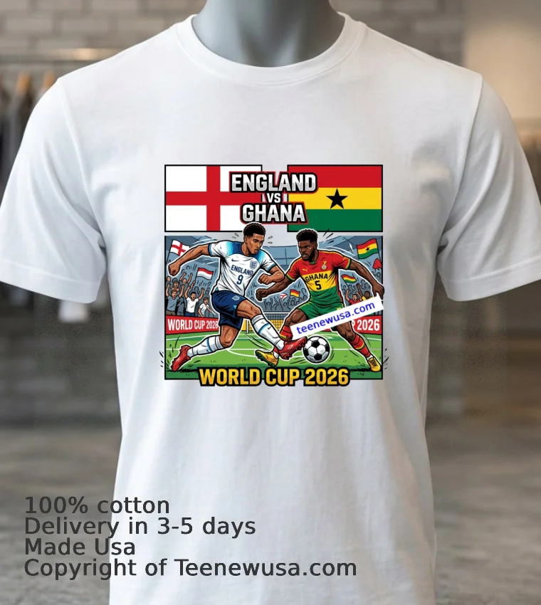 England Vs Ghana World Cup 2026 T Shirt - white-t-shirt 3 England Vs Ghana World Cup 2026 T Shirt White T Shirt 3