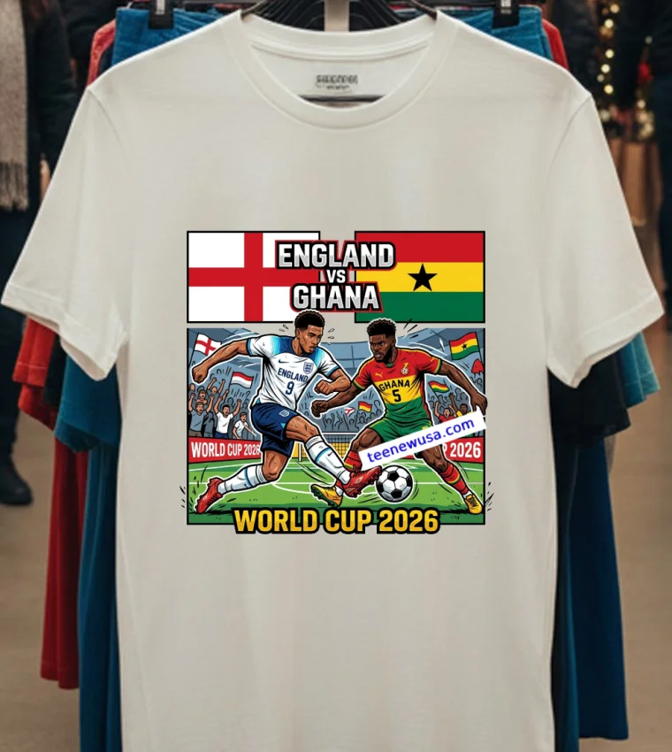 England Vs Ghana World Cup 2026 T Shirt - white-t-shirt England Vs Ghana World Cup 2026 T Shirt White T Shirt