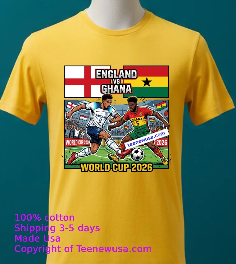 England Vs Ghana World Cup 2026 T Shirt - yellow-t-shirt 2 England Vs Ghana World Cup 2026 T Shirt Yellow T Shirt 2