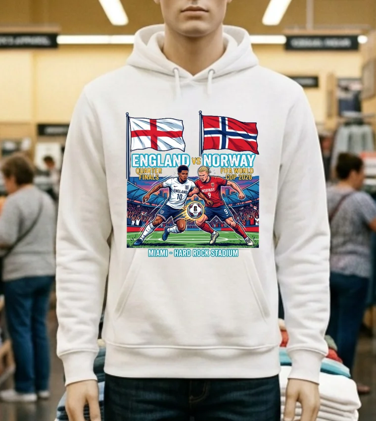 England Vs Norway In The Quarter Finals Of The World Cup 2026 T Shirt - white-t-shirt England Vs Norway In The Quarter Finals Of The World Cup 2026 T Shirt White T Shirt 1
