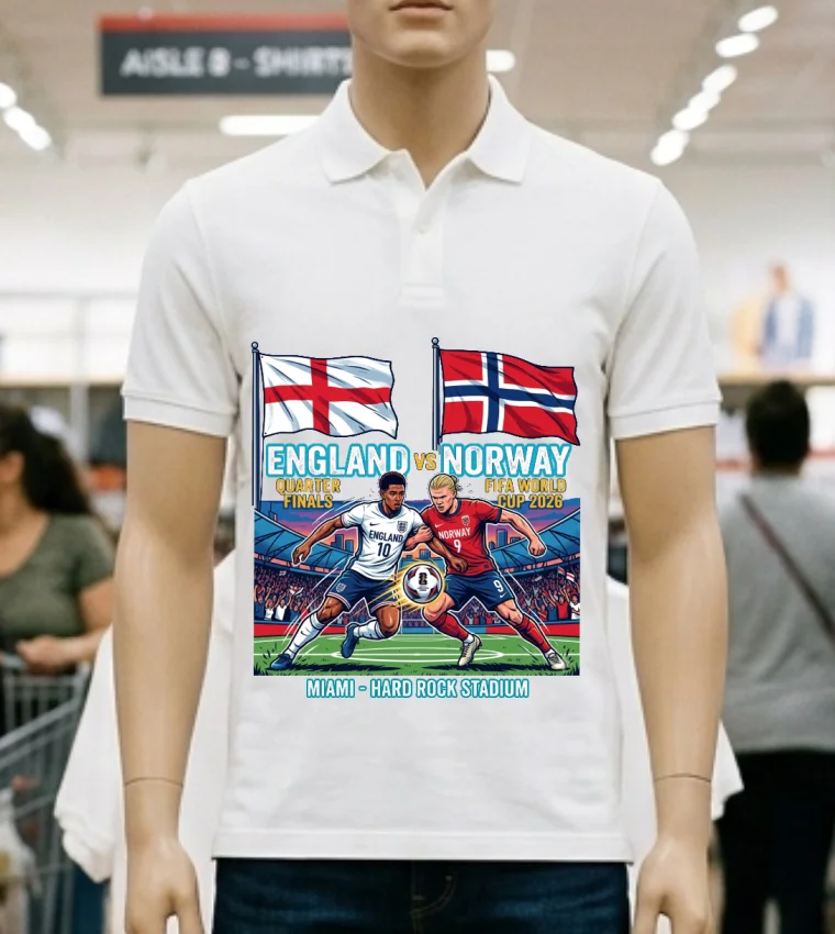 England Vs Norway In The Quarter Finals Of The World Cup 2026 T Shirt - white-t-shirt England Vs Norway In The Quarter Finals Of The World Cup 2026 T Shirt White T Shirt 2