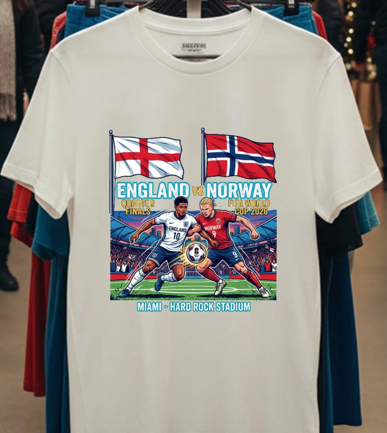 England Vs Norway In The Quarter Finals Of The World Cup 2026 T Shirt White T Shirt