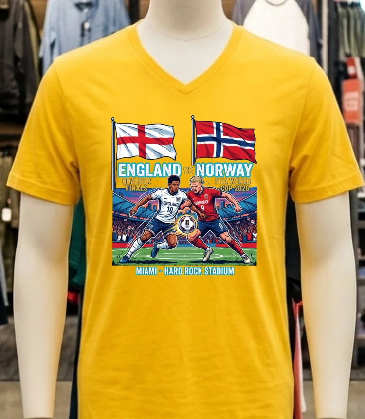 England Vs Norway In The Quarter Finals Of The World Cup 2026 T Shirt - yellow-t-shirt England Vs Norway In The Quarter Finals Of The World Cup 2026 T Shirt Yellow T Shirt