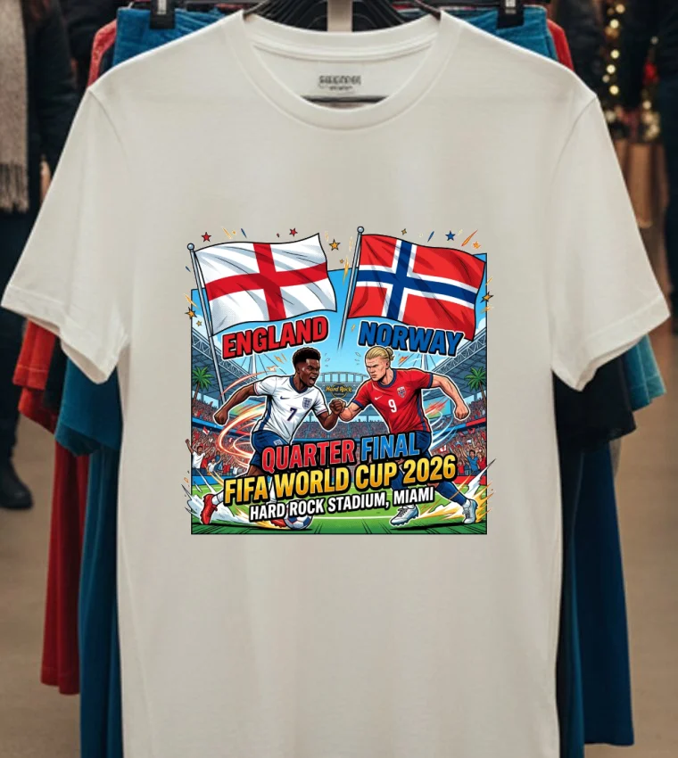 England Vs Norway In World Cup 2026 T Shirt - white-t-shirt England Vs Norway In World Cup 2026 T Shirt White T Shirt