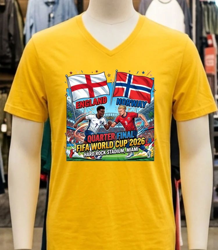 England Vs Norway In World Cup 2026 T Shirt - yellow-t-shirt England Vs Norway In World Cup 2026 T Shirt Yellow T Shirt