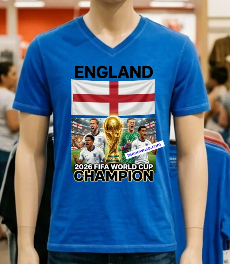 England World Cup 2026 Fan T Shirt - blue-shirt England World Cup 2026 Fan T Shirt Blue Shirt