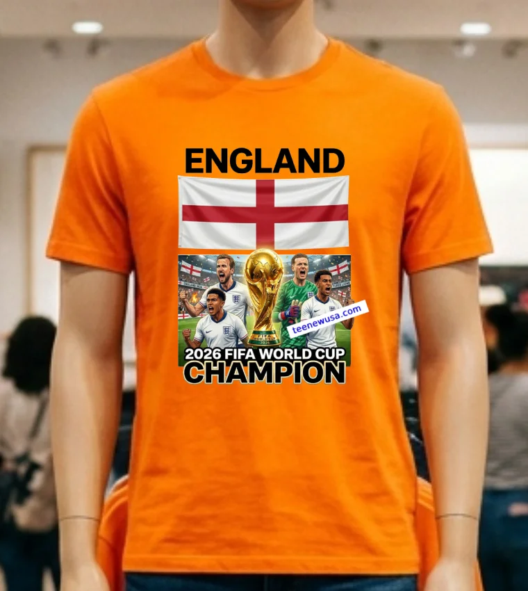 England World Cup 2026 Fan T Shirt - orange-shirt England World Cup 2026 Fan T Shirt Orange Shirt