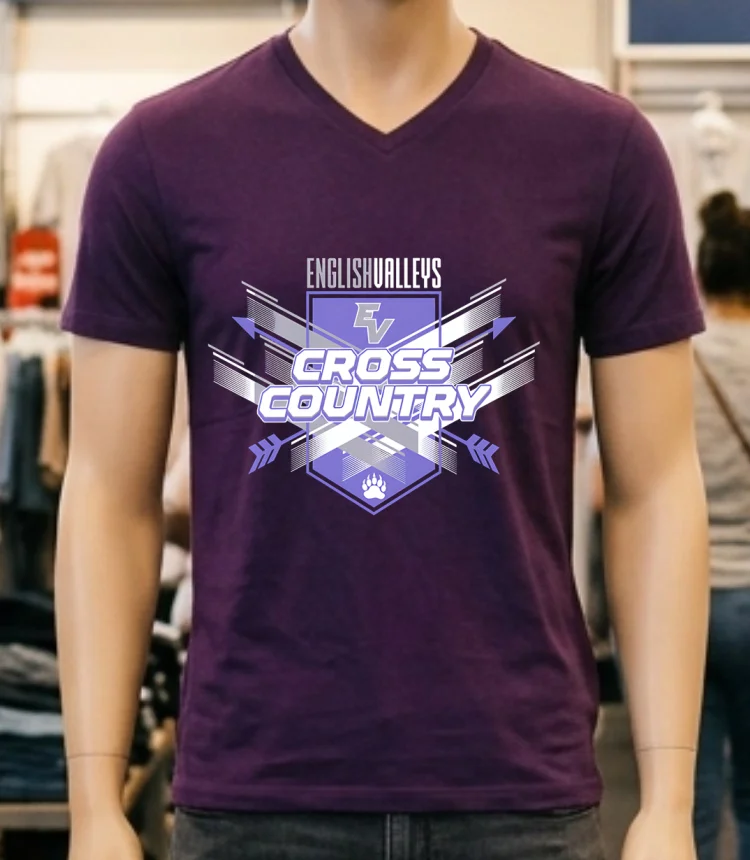 English Valleys Cross Country Logo Shirt - purple-shirt English Valleys Cross Country Logo Shirt Purple Shirt