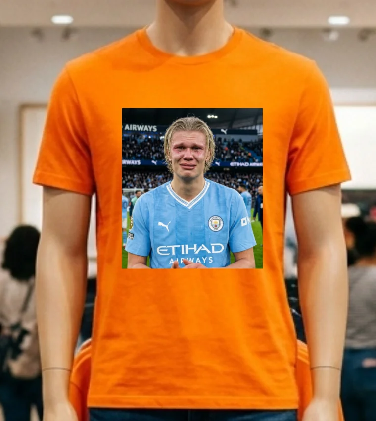 Erling Haaland Crying Meme T Shirt - orange-shirt Erling Haaland Crying Meme T Shirt Orange Shirt