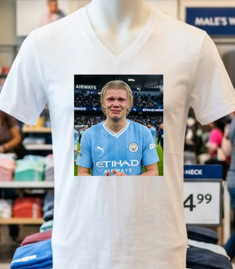 Erling Haaland Crying Meme T Shirt White T Shirt 4