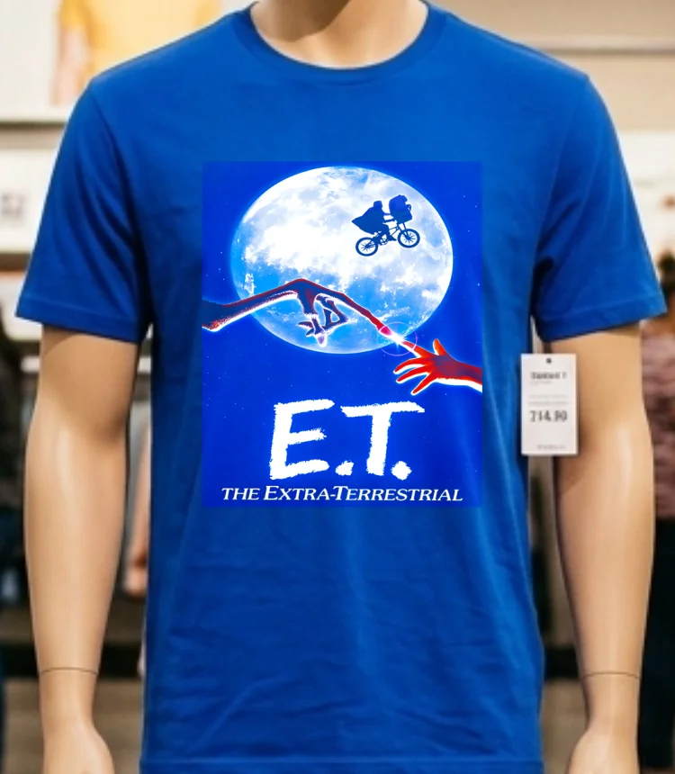E.t. The Extra Terrestrial 1982 Movie Active Shirt - blue-shirt Et The Extra Terrestrial 1982 Movie Active Shirt Blue Shirt 1