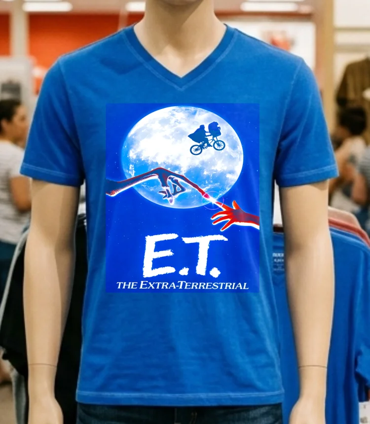 Et The Extra Terrestrial 1982 Movie Active Shirt Blue Shirt