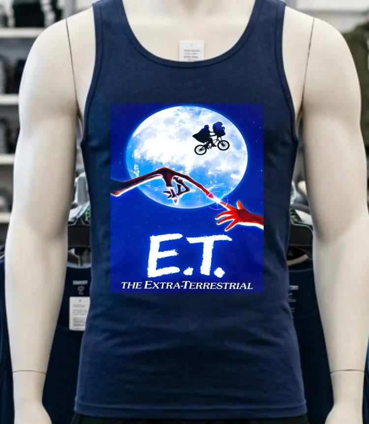 E.t. The Extra Terrestrial 1982 Movie Active Shirt - navy-shirt Et The Extra Terrestrial 1982 Movie Active Shirt Navy Shirt