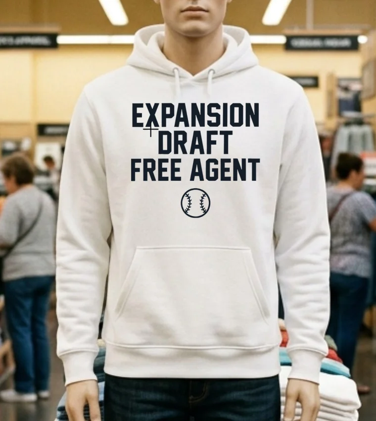 Expansion Draft Free Agent Baseball Shirt - white-t-shirt Expansion Draft Free Agent Baseball Shirt White T Shirt 1